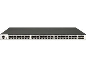 48 個 1GE Base-T 端口，4 個 10GE SFP+端口，三層以太網(wǎng)交換機